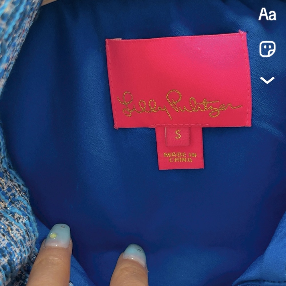 Lilly Pulitzer Blue Tweed Vest - Picture 5 of 6